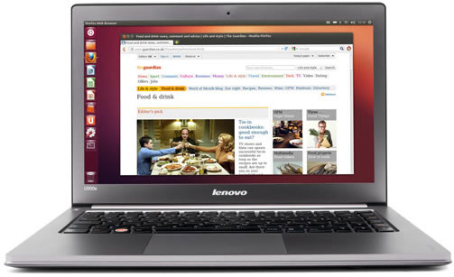 Ubuntu desktop showing the Guardian homepage in Firefox