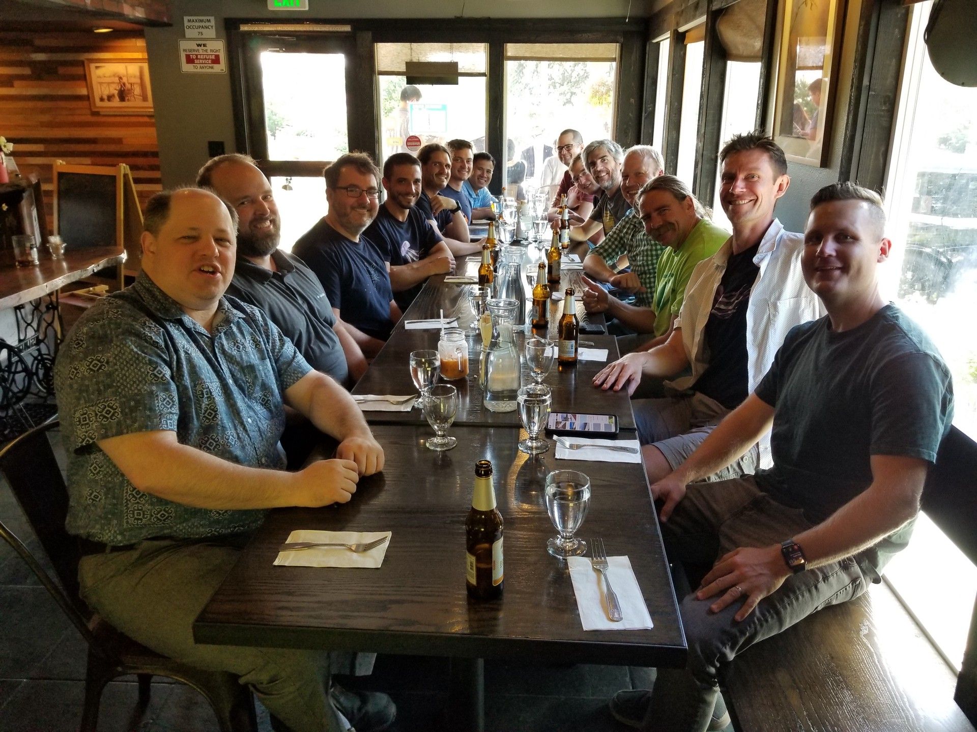 The in-person participants enjoying the group dinner