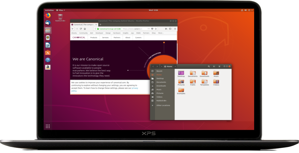 Laptop Ubuntu desktop