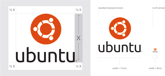 Defining the exclusion zone for the stacked Ubuntu logo