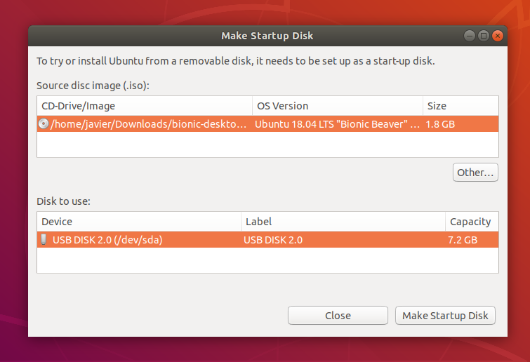 ubuntu live shoes disk