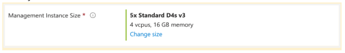 Management instance size