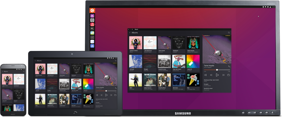 Ubuntu on a phone, tablet and PC monitor