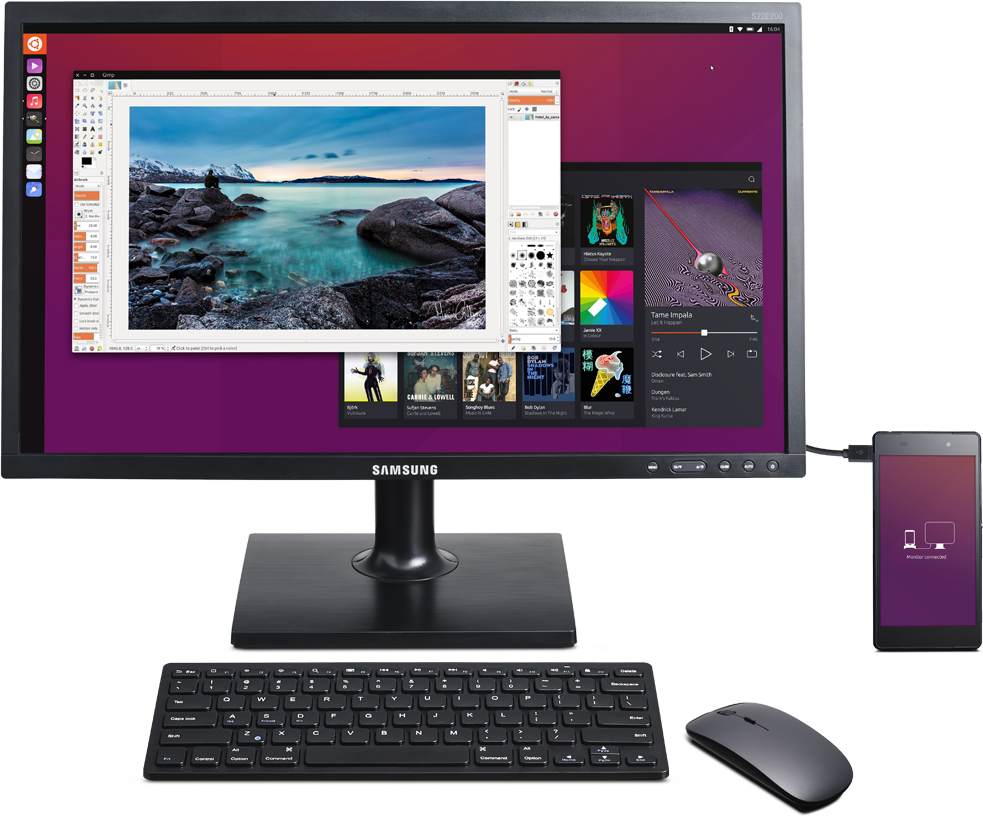 An external monitor powered by an Ubuntu phone