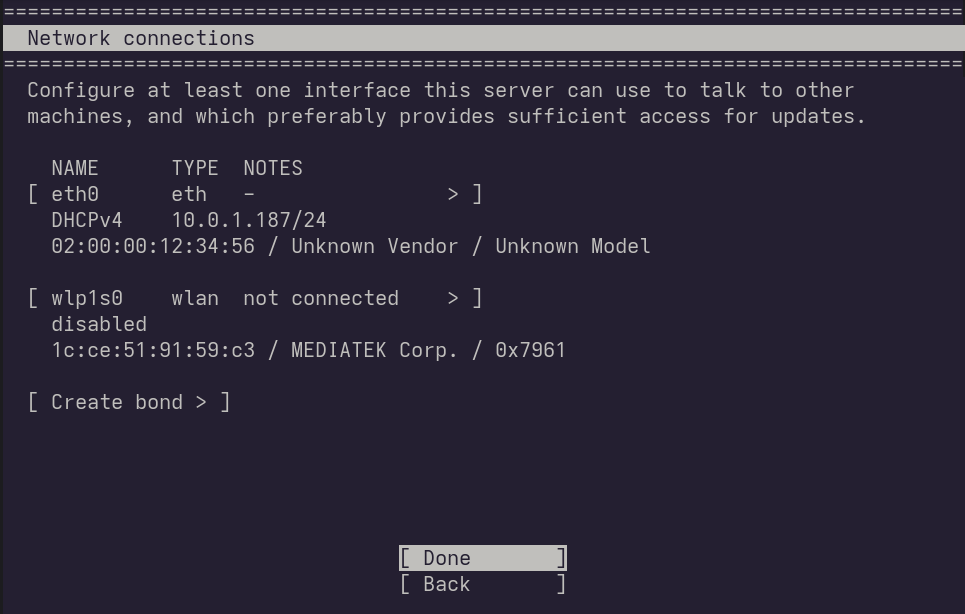 Network connections