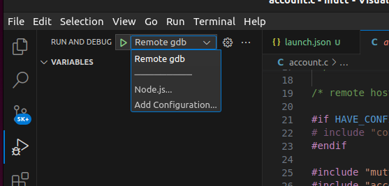 VS Code run remote GDB