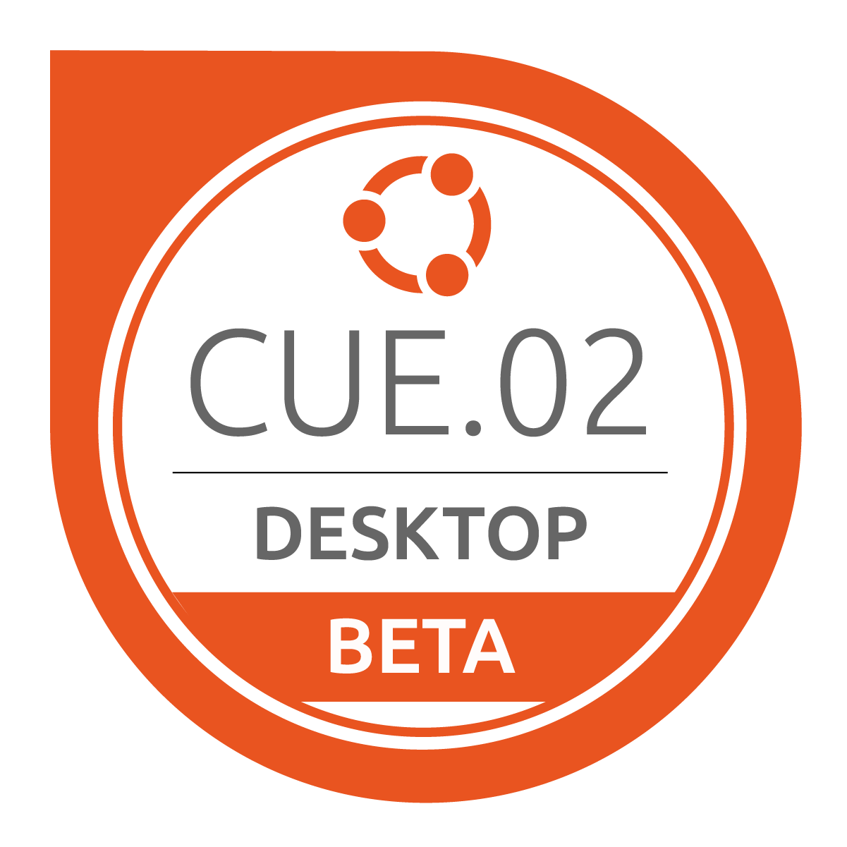 CUE.02 beta Credly badge